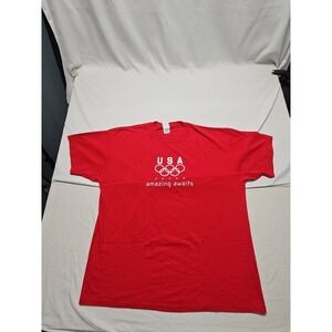 Xp Apparel Mens Red Team Usa Amazing Awaits Olympics Short Sleeve Graphic Sz 2xl